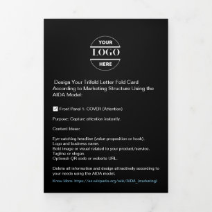 Business Logo & Text Modern Trifold Brochure
