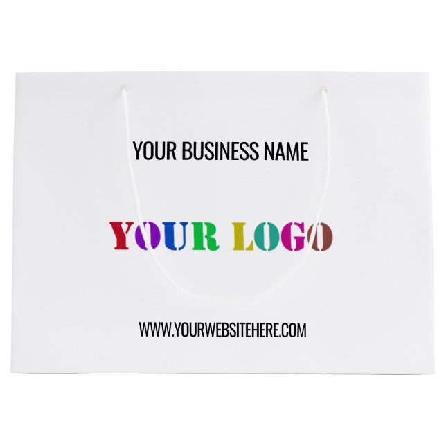 Business Logo Text Promotional Gift Bag Template (Front)