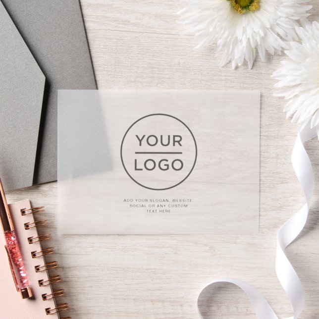 Business Logo Text Simple Vellum Invitations (Wedding)