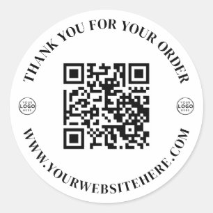 Business Logo Thank You Classic Round Sticker