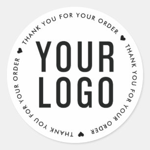 Business Logo Thank You For Your Order White Classic Round Sticker