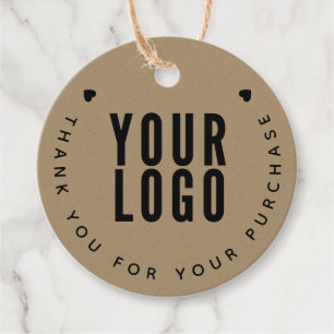 Business Logo Thank You Kraft Hang Tag with String