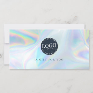 Business Logo Trendy Iridescent Gift Certificate