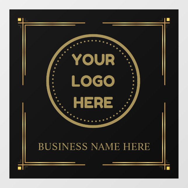 Business Logo Upload Company Logo Custom Gold Window Cling (Sheet)