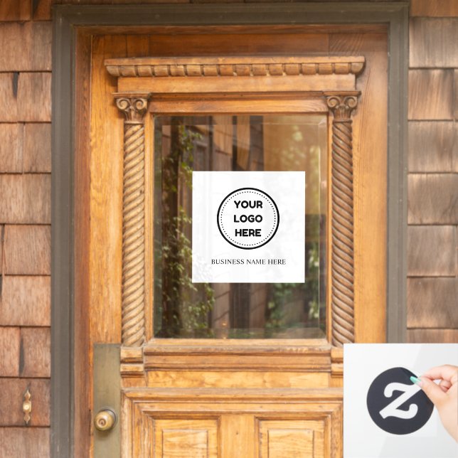 Business Logo Upload Company Logo Custom White Window Cling (Home Door)