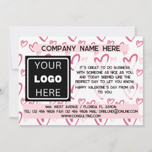 Business Logo Valentine Customer and Clients Holiday Card