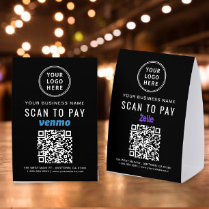 Business Logo Venmo Zelle QR Code Scan To Pay