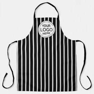 Business Logo Vertical White Stripes Apron