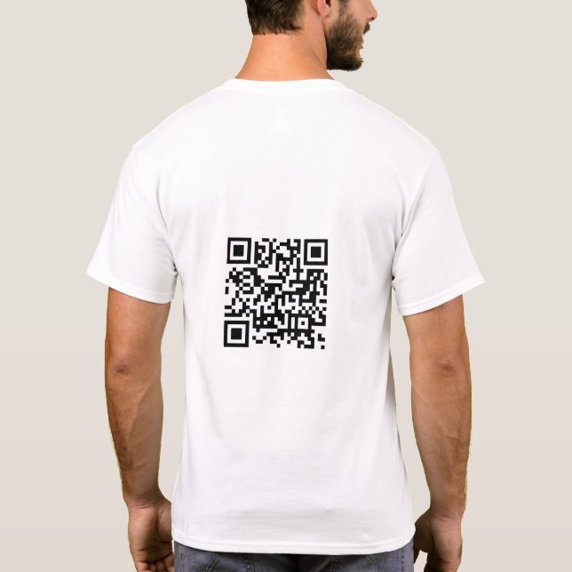 Business Logo Website Employee Name QR Code  T-Shirt (Back)