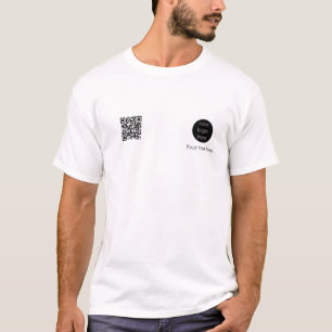 Business Logo Website Employee Name QR Code T-Shirt