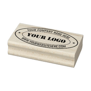 Business Logo Website Oval Rubber Stamp Example