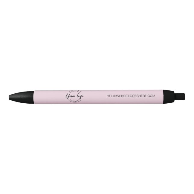 Business logo website Pink Custom  Black Ink Pen (Front)
