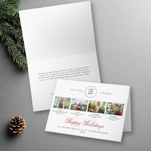 Business Logo What a Year in Review Photo Collage Holiday Card