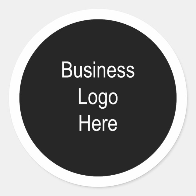 Business Logo White Background Classic Round Sticker (Front)