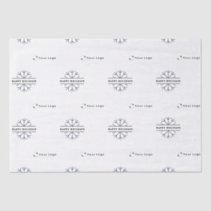 Business Logo White Christmas Snowflake Tissue Paper