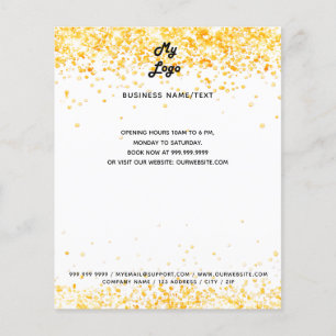 Business logo white gold confetti flyer