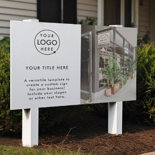 Business Logo   White Minimalist Modern Photo Garden Sign