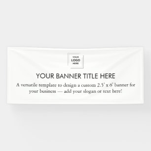 Business Logo   White Minimalist Modern Simple 6'  Banner