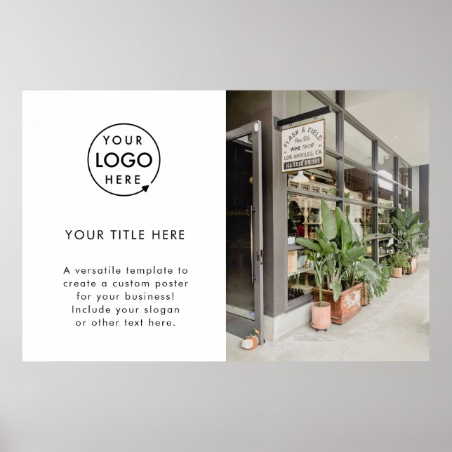 Business Logo | White Minimalist Modern Simple Poster (Front)