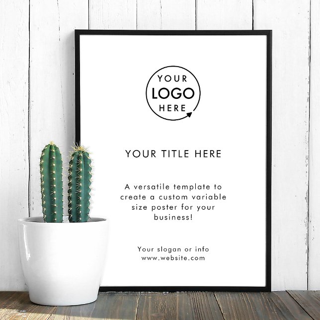 Business Logo | White Minimalist Modern Simple Poster (Creator Uploaded)