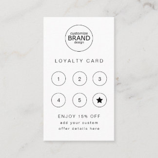 Business Logo White Professional Loyalty Card