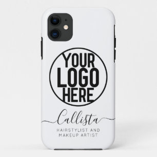 Business Logo White Solid Colour Name Title iPhone 11 Case