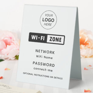 Business Logo WiFi Network & Password Details