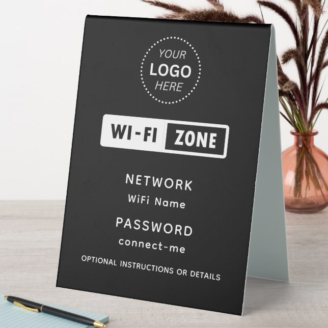 Business Logo WiFi Network & Password Details (In SItu (Table))