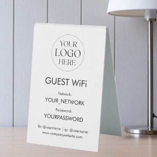 Business Logo Wifi Network Password Simple Modern