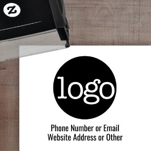 Business Logo with 2 Lines of Text Self-inking Stamp