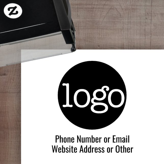 Business Logo with 2 Lines of Text Self-inking Stamp (Creator Uploaded)