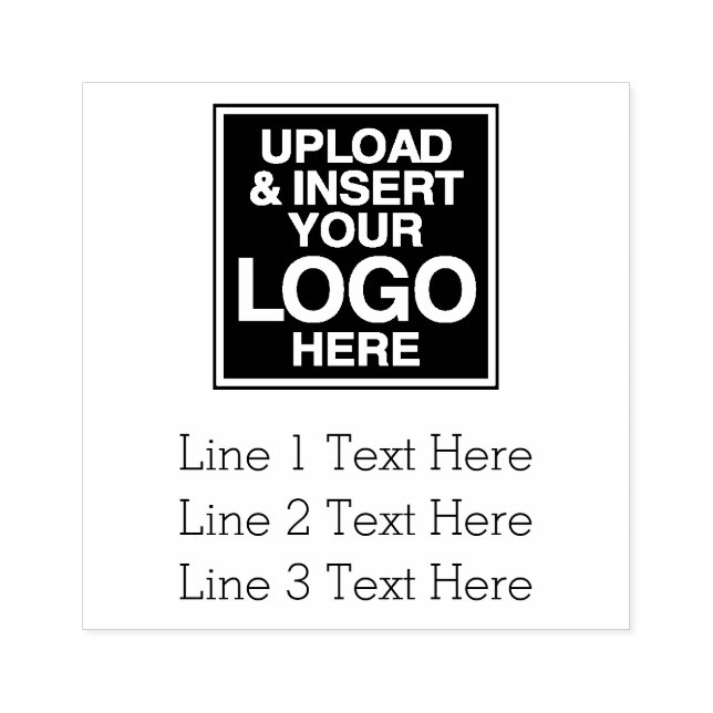 Business Logo with 3 Lines of Text Rubber Stamp (Imprint)