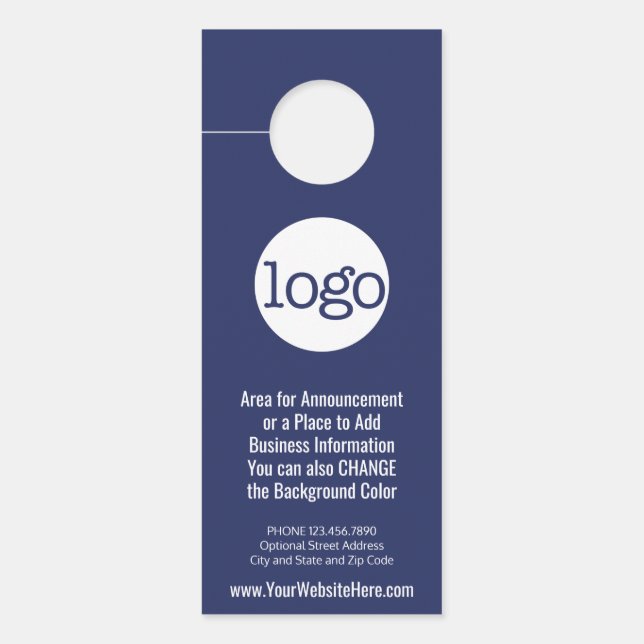 Business Logo with Announcement and Contact Info Door Hanger (Front)
