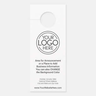 Business Logo with Announcement and Contact Info Door Hanger