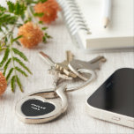 Business Logo With Black Background on Heart Metal Key Ring<br><div class="desc">Heart shape, metal and silver coloured keychain that you can customise to put your business logo with black background. You can include it in your promotional products, giveaway items or gifts to your customers or clients as one of your marketing strategies in promoting your brand or in advertising your business....</div>