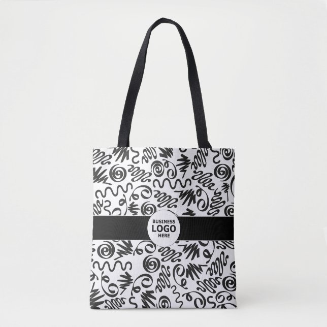 Business LOGO with Black Bar Modern Simplicity Tote Bag (Front)