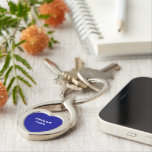 Business Logo With Blue Background on Heart Metal Key Ring<br><div class="desc">Heart shape, metal and silver coloured keychain that you can customise to put your business logo with blue background. You can include it in your promotional products, giveaway items or gifts to your customers or clients as one of your marketing strategies in promoting your brand or in advertising your business....</div>