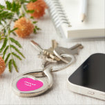 Business Logo With Pink Background on Heart Metal Key Ring<br><div class="desc">Heart shape, metal and silver coloured keychain that you can customise to put your business logo with pink background. You can include it in your promotional products, giveaway items or gifts to your customers or clients as one of your marketing strategies in promoting your brand or in advertising your business....</div>