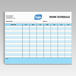 Business Logo Work Employee Schedule Notepad