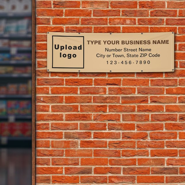Business Long Light Brown Banner (Light brown long banner with your business brand)
