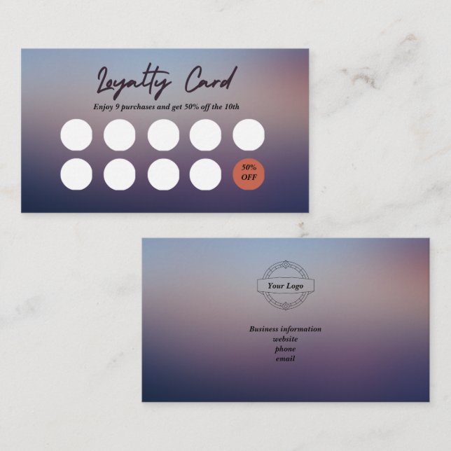 Business Loyalty Card. Edit the % and text Business Card (Front/Back)