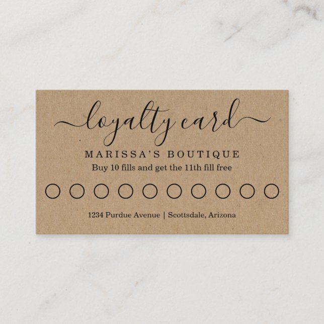 Business Loyalty Card / Reward Punch Card (Front)