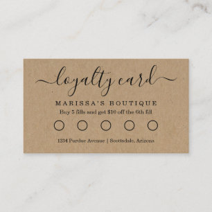 Business Loyalty Card / Reward Punch Card - Kraft