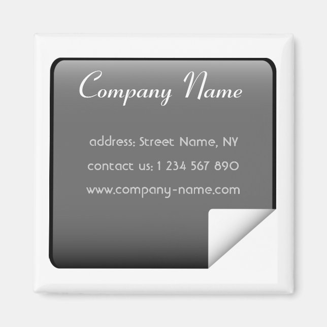 Business Magnet Design - Black (Front)