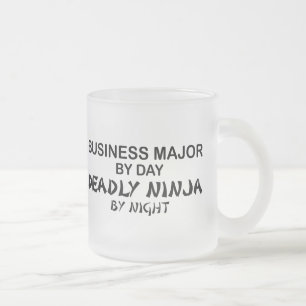 Business Major Deadly Ninja by Night Frosted Glass Coffee Mug
