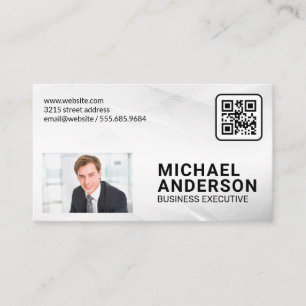 Business Man in Suit QR Code Corporate Business Card