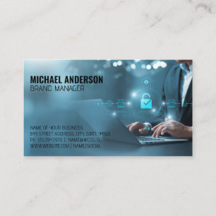 Business Man on Computer   Data Business Card