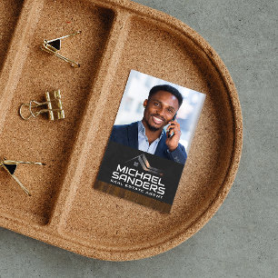 Business Man on Phone Real Estate Agent Card