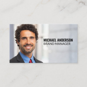 Business Man Portrait Custom Add Photo Business Card