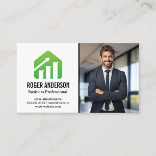 Business Man Smiling in Office   Financial Logo Business Card